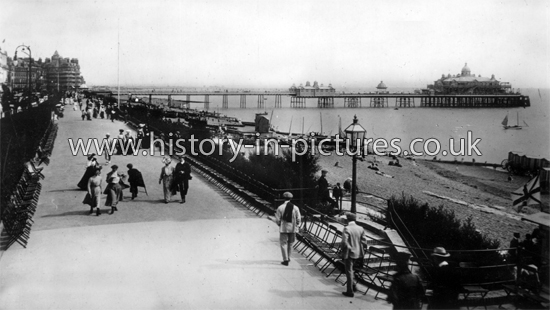 The Parade and Pier, Eastbourne, Sussex. c.1910